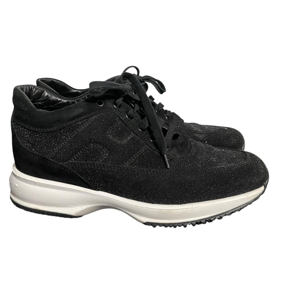 Hogan Interactive Shimmery Black Sneakers Size 7.5